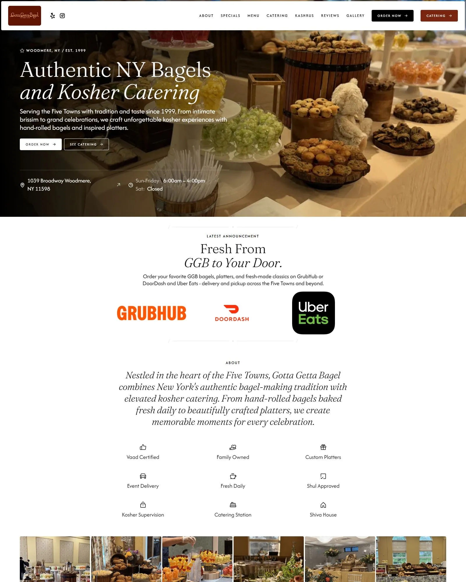 Gotta Getta Bagel New York homepage - brand and website design by BeFlux Studio